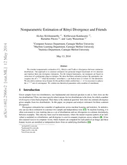 Nonparametric Estimation of Renyi Divergence and Friends