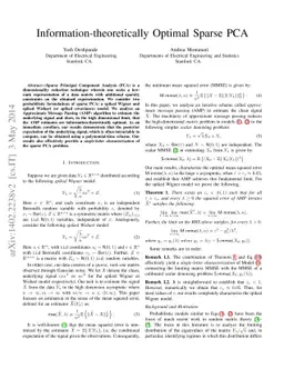 Information-theoretically Optimal Sparse PCA