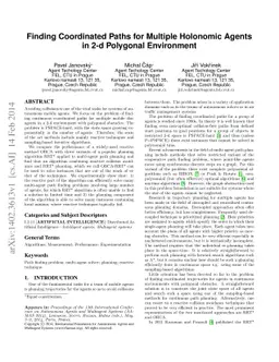 Finding Coordinated Paths for Multiple Holonomic Agents in 2-d Polygonal
  Environment