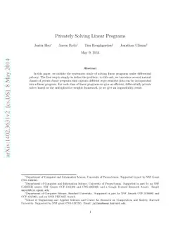 Privately Solving Linear Programs