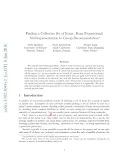 Finding a Collective Set of Items: From Proportional Multirepresentation
  to Group Recommendation