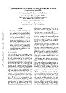 Squeezing bottlenecks: exploring the limits of autoencoder semantic
  representation capabilities