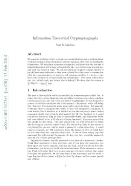 Information Theoretical Cryptogenography