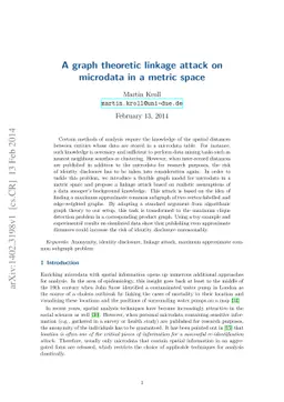 A graph theoretic linkage attack on microdata in a metric space