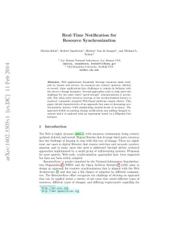 Real-Time Notification for Resource Synchronization