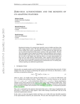 Zero-bias autoencoders and the benefits of co-adapting features