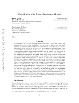 Classification with Sparse Overlapping Groups