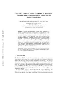 Off-Policy General Value Functions to Represent Dynamic Role Assignments
  in RoboCup 3D Soccer Simulation