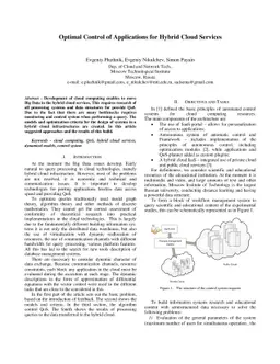 Optimal Control of Applications for Hybrid Cloud Services