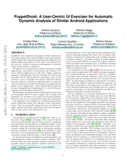 PuppetDroid: A User-Centric UI Exerciser for Automatic Dynamic Analysis
  of Similar Android Applications