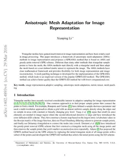 Anisotropic Mesh Adaptation for Image Representation