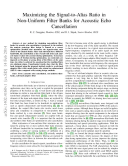 Maximizing the Signal-to-Alias Ratio in Non-Uniform Filter Banks for
  Acoustic Echo Cancellation