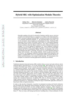 Hybrid SRL with Optimization Modulo Theories