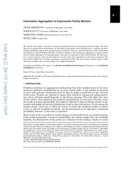 Information Aggregation in Exponential Family Markets