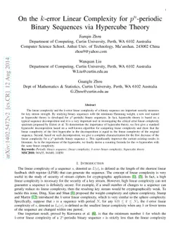 On the $k$-error linear complexity for $p^n$-periodic binary sequences
  via hypercube theory