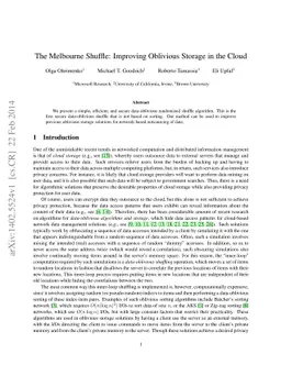 The Melbourne Shuffle: Improving Oblivious Storage in the Cloud