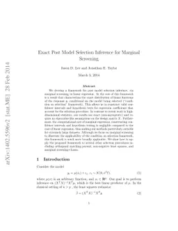 Exact Post Model Selection Inference for Marginal Screening
