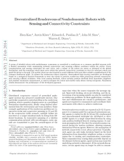 Decentralized Rendezvous of Nonholonomic Robots with Sensing and
  Connectivity Constraints