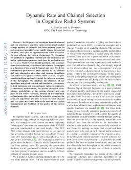 Dynamic Rate and Channel Selection in Cognitive Radio Systems