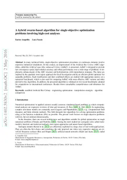 A hybrid swarm-based algorithm for single-objective optimization
  problems involving high-cost analyses