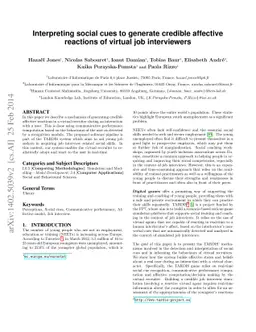Interpreting social cues to generate credible affective reactions of
  virtual job interviewers