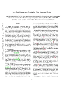 Low-Cost Compressive Sensing for Color Video and Depth