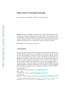 Open science in machine learning
