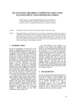 Quantum Secure Direct Communication using Entanglement and Super Dense
  Coding