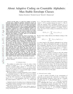 About Adaptive Coding on Countable Alphabets: Max-Stable Envelope
  Classes