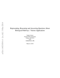 Representing, reasoning and answering questions about biological
  pathways - various applications
