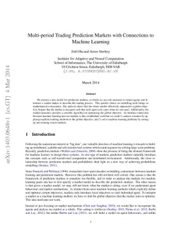 Multi-period Trading Prediction Markets with Connections to Machine
  Learning