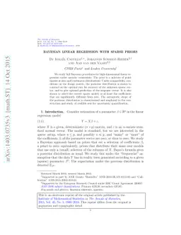 Bayesian linear regression with sparse priors