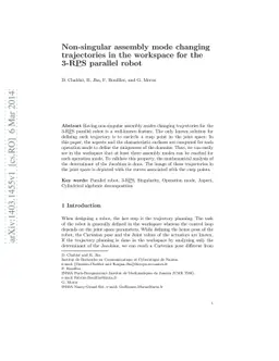 Non-singular assembly mode changing trajectories in the workspace for
  the 3-RPS parallel robot