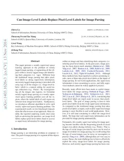 Can Image-Level Labels Replace Pixel-Level Labels for Image Parsing