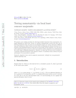 Testing monotonicity via local least concave majorants