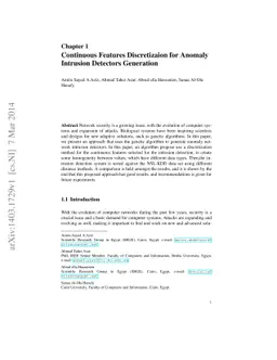 Continuous Features Discretization for Anomaly Intrusion Detectors
  Generation