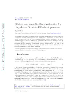 Efficient maximum likelihood estimation for Lévy-driven
  Ornstein-Uhlenbeck processes