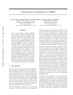 Communication Communities in MOOCs