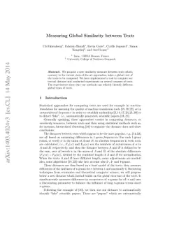 Measuring Global Similarity between Texts