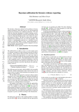 Bayesian calibration for forensic evidence reporting