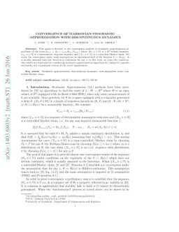 Convergence of Markovian Stochastic Approximation with discontinuous
  dynamics