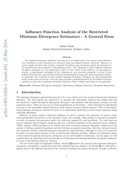 Influence Function Analysis of the Restricted Minimum Divergence
  Estimators : A General Form