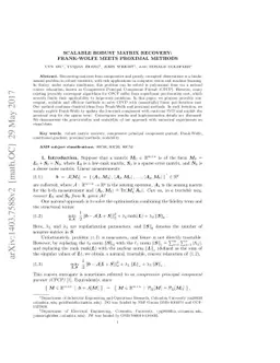 Scalable Robust Matrix Recovery: Frank-Wolfe Meets Proximal Methods