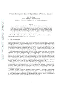 Swarm Intelligence Based Algorithms: A Critical Analysis