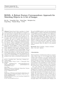 ROML: A Robust Feature Correspondence Approach for Matching Objects in A
  Set of Images