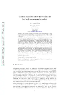 Worst possible sub-directions in high-dimensional models