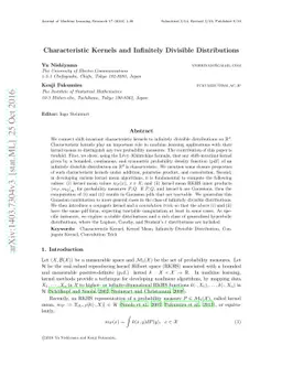 Characteristic Kernels and Infinitely Divisible Distributions