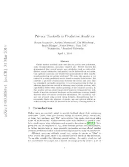 Privacy Tradeoffs in Predictive Analytics