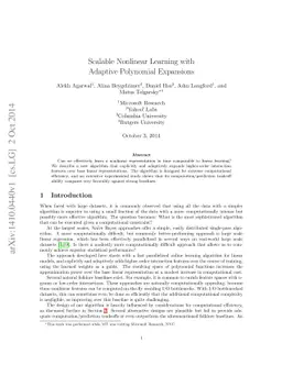 Scalable Nonlinear Learning with Adaptive Polynomial Expansions