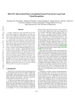 HD-CNN: Hierarchical Deep Convolutional Neural Network for Large Scale
  Visual Recognition